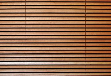 Faux wood blinds in a modern living room
