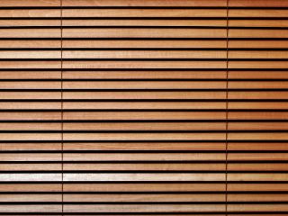 Faux wood blinds in a modern living room