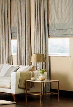 Roman Shades, Vernon Living Room